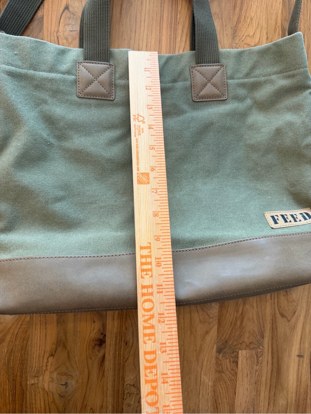 Feed Canvas Crossbody Bag Green and Brown - Picture 7 of 9